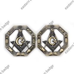 antique masonic working tools car emblem
