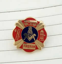 masonic fireman lapel pin, size 19mm