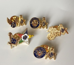 masonic military gold pin, navy, army, airforce, marine, coast gurad, OES, size 20mm